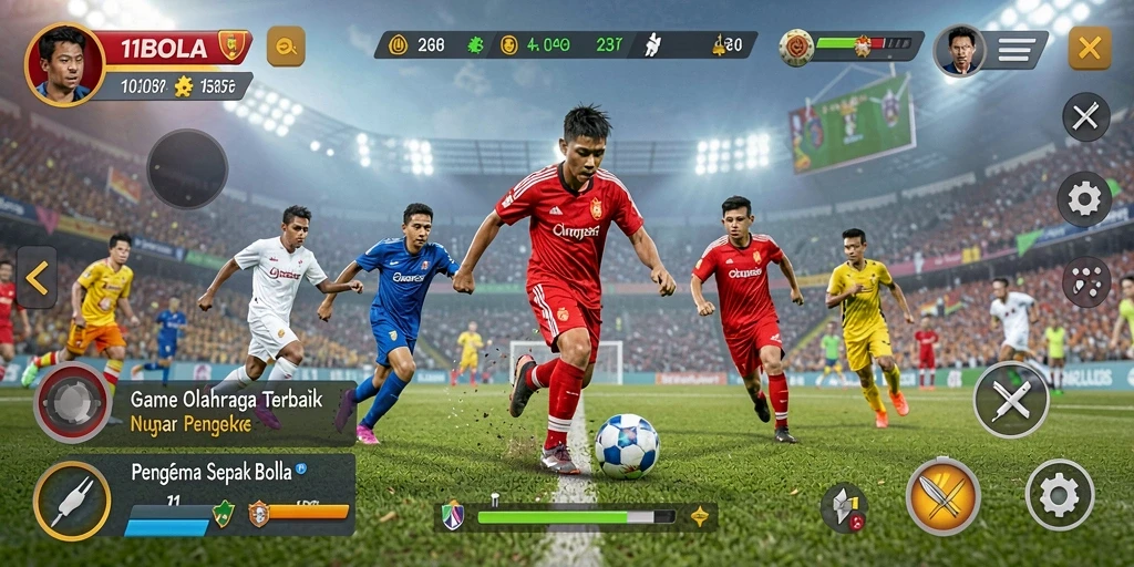 Tampilan gameplay seru dan mendetail dari aplikasi 11BOLA.