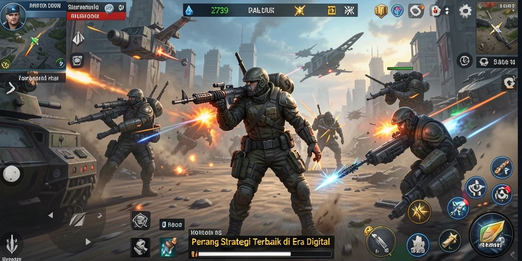 Tampilan utama gameplay 2739 dengan pertempuran yang intens.
