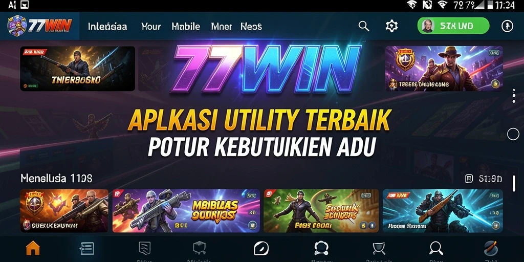Antarmuka aplikasi Utility 77WIN yang menarik dan fungsional.