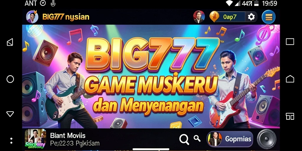 Tampilan gameplay seru dari BIG777 yang menampilkan berbagai genre musik.