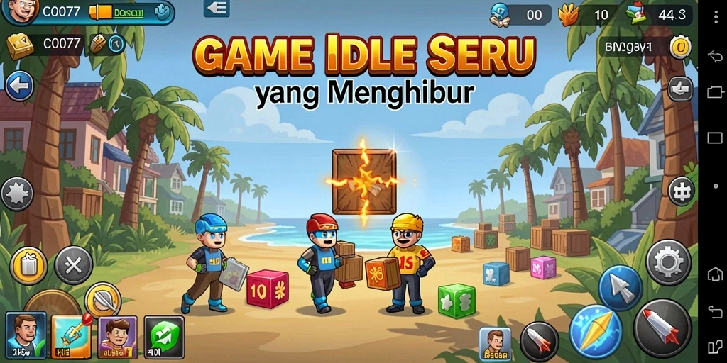 Tampilan gameplay seru C0077 dengan elemen Idle yang menarik.