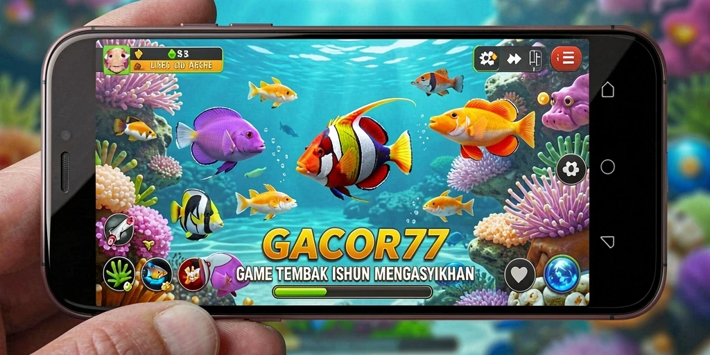 Screenshot menunjukkan aksi seru dalam menangkap ikan di GACOR77.