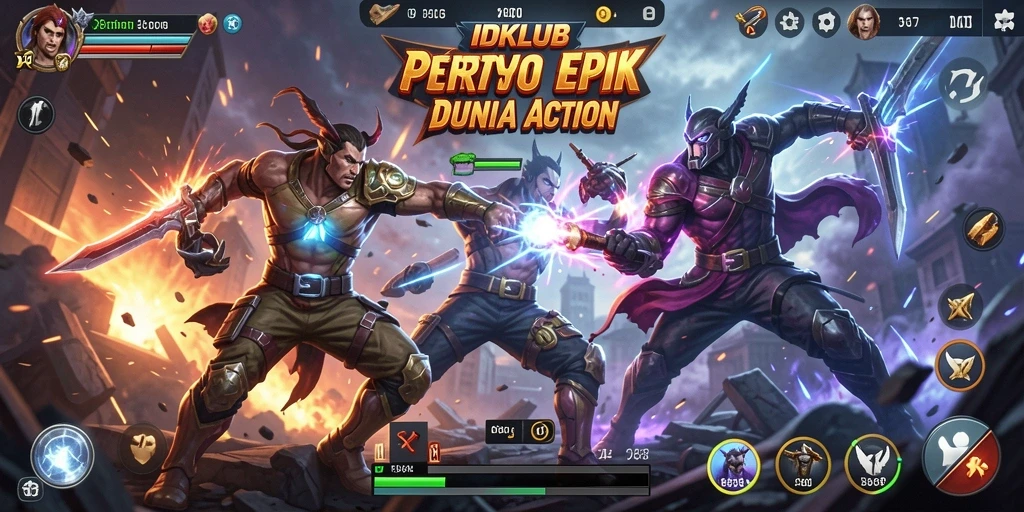 Tampilan gameplay seru dari IDKLUB dengan pertarungan epik.