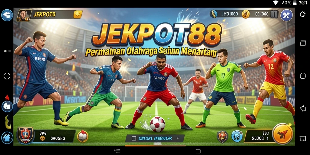 Tampilan gameplay seru di JEKPOT88 dengan berbagai mode olahraga.