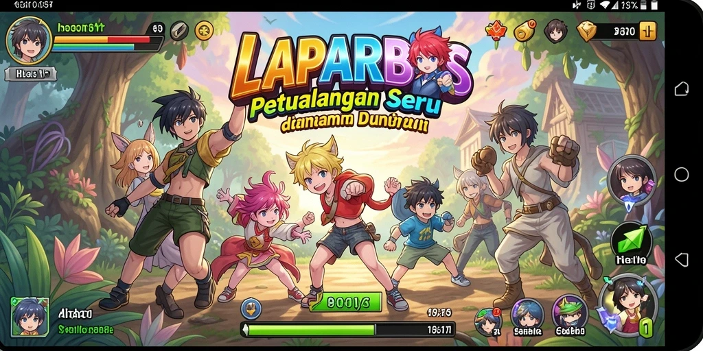 Tampilan gameplay seru dari LAPARBOS dengan karakter anime yang hidup.