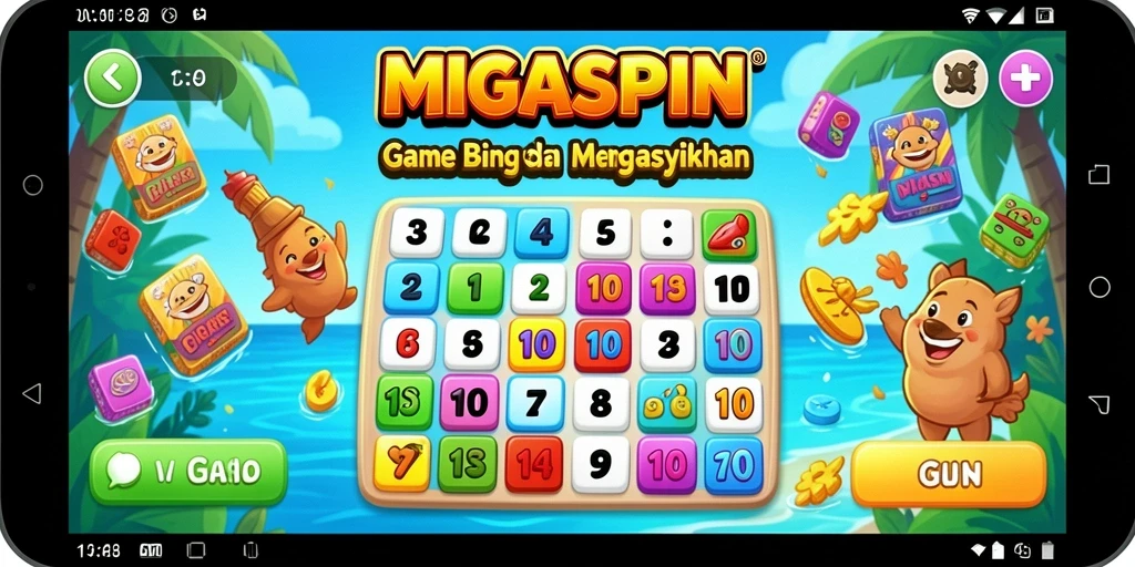 Tampilan gameplay seru dalam aplikasi bingo MIGASPIN.