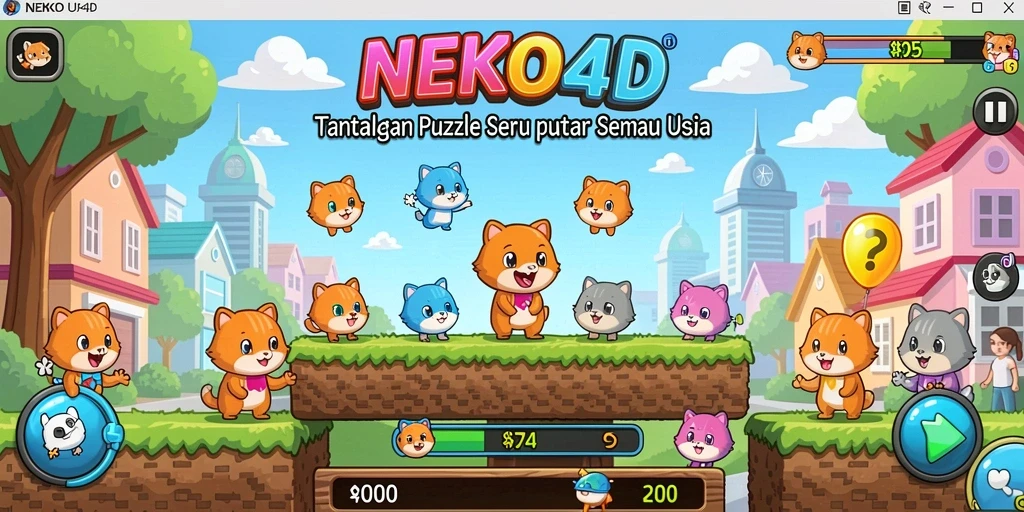 Tampilan gameplay <strong>NEKO4D</strong> yang seru dan menantang puzzle.