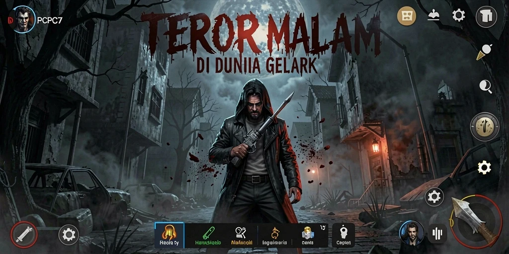 Screenshot dari gameplay PCPC7 yang menampilkan suasana Horror yang mencekam.
