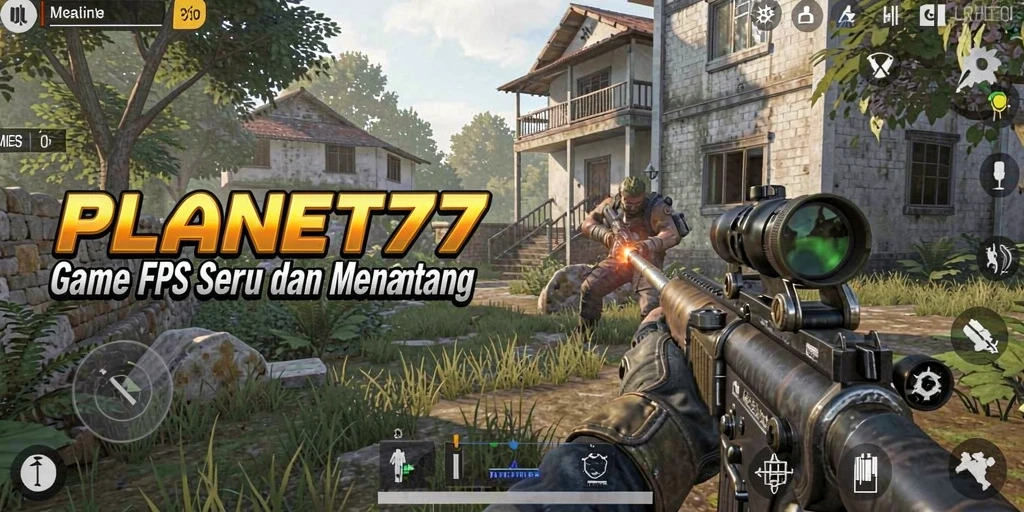 Tangkapan layar gameplay <strong>PLANET77</strong> menampilkan aksi pertempuran yang intens.