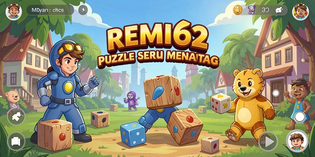 Tampilan seru gameplay puzzle di REMI62.
