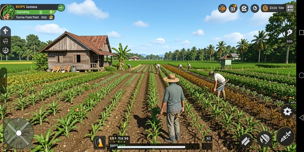 Tampilan gameplay RVIP5 yang seru dan interaktif dalam pertanian.
