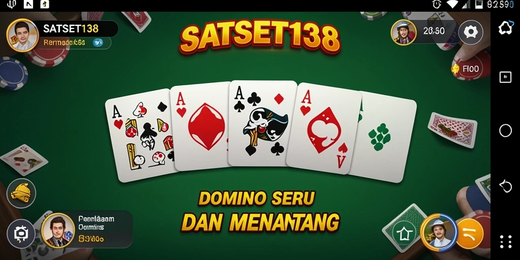Tampilan menarik gameplay SATSET138 saat bermain Domino.