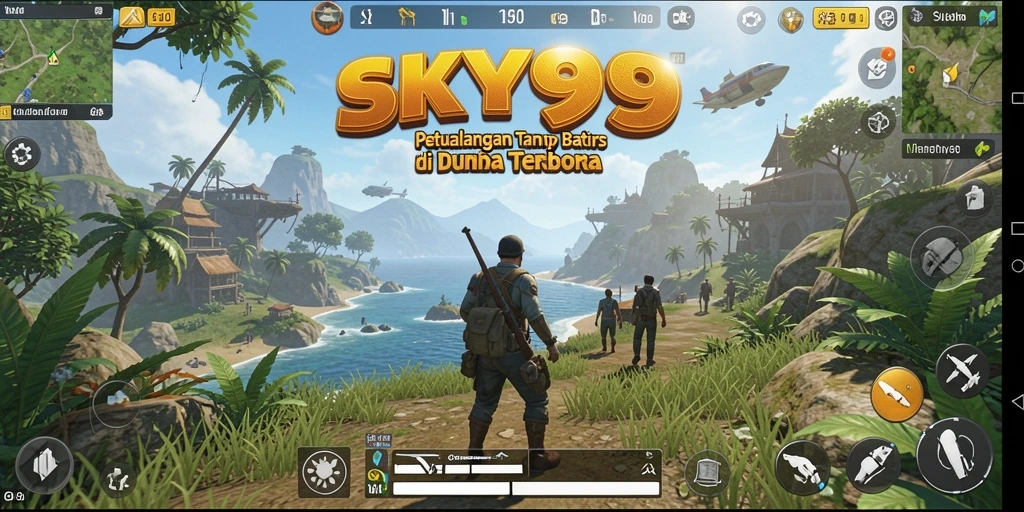 Tangkapan layar menunjukkan gameplay menakjubkan di dunia terbuka SKY99.