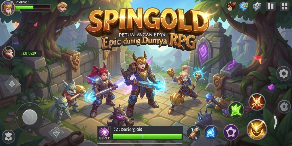 Tampilan gameplay RPG SPINGOLD yang menakjubkan dan mendebarkan.