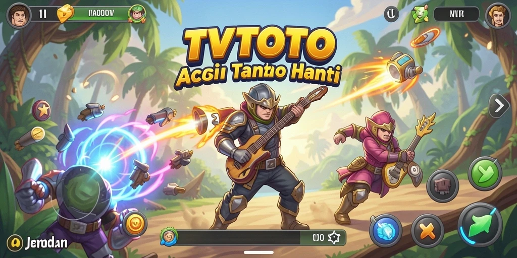 Screenshot utama TVTOTO menampilkan aksi seru dan mendebarkan dalam permainan.