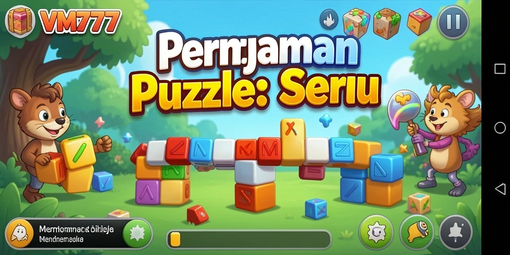 Tampilan gameplay VM777 yang penuh warna dan menantang.
